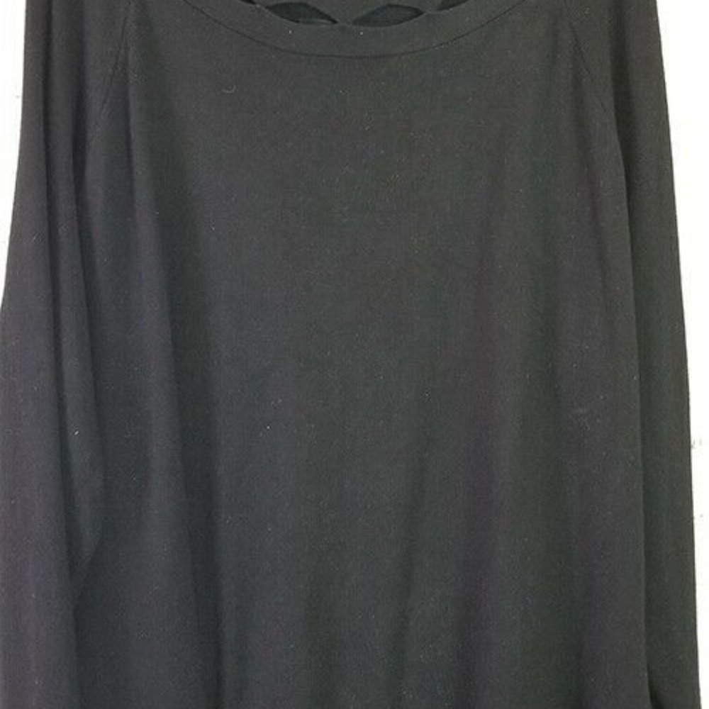 Lane Bryant size 26/28 Knit Black Long Sleeve Pull Over Long Sleeve SWEATER Top - Picture 7 of 7